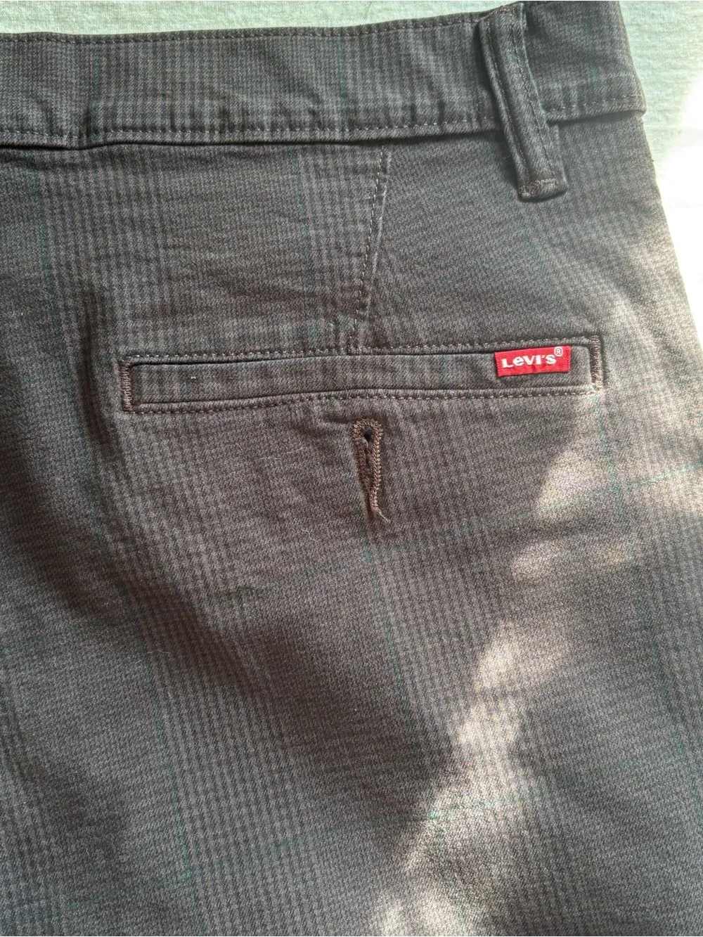 Levi’s XX Chino Standard Taper Brown Black Plaid Pants 34x30 Preppy